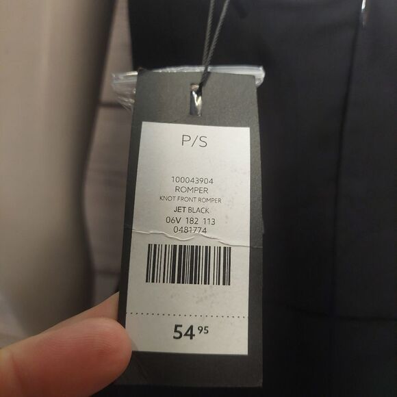 Womans Black Knot Front Romper Strapless Jet Black - Picture 6 of 14